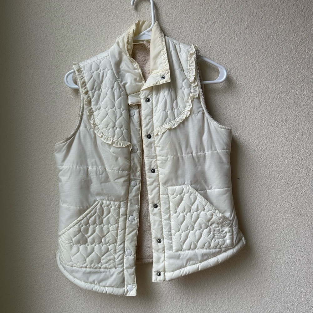 Roxy Cream Fleece-Lined Vest - Size M
